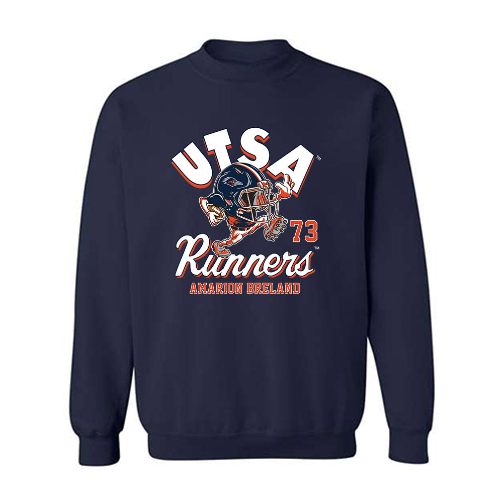 UTSA - NCAA Football : Amarion Breland - Fashion Shersey Crewneck Sweatshirt-0
