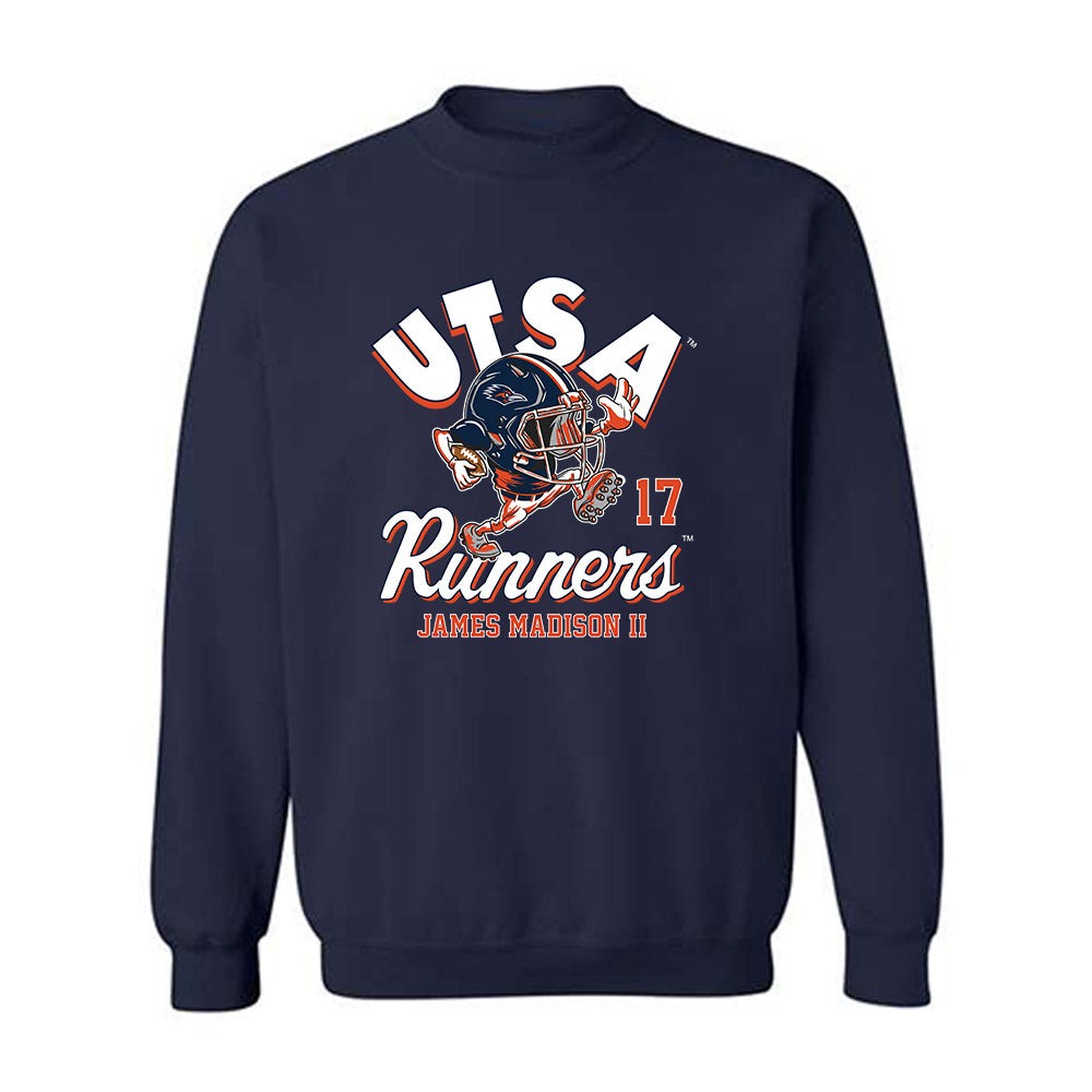 UTSA - NCAA Football : James Madison II - Fashion Shersey Crewneck Sweatshirt-0