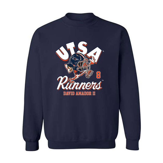 UTSA - NCAA Football : David Amador II - Fashion Shersey Crewneck Sweatshirt-0