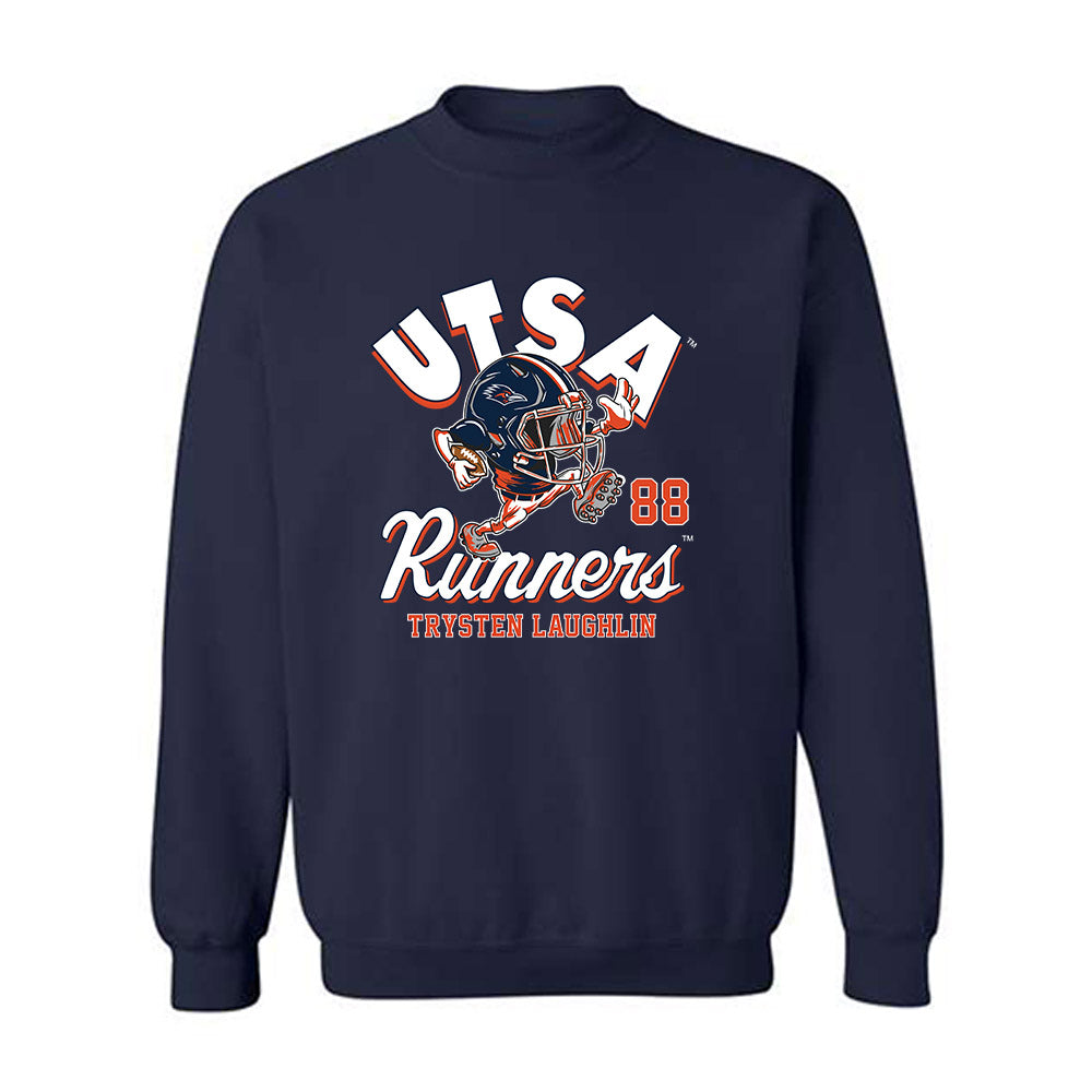 UTSA - NCAA Football : Trysten Laughlin - Fashion Shersey Crewneck Sweatshirt-0