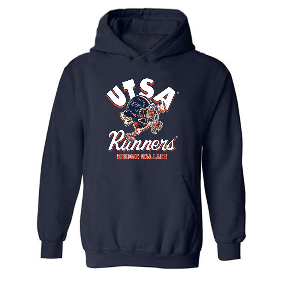 UTSA - NCAA Football : Sekope Wallace - Fashion Shersey Hooded Sweatshirt-0