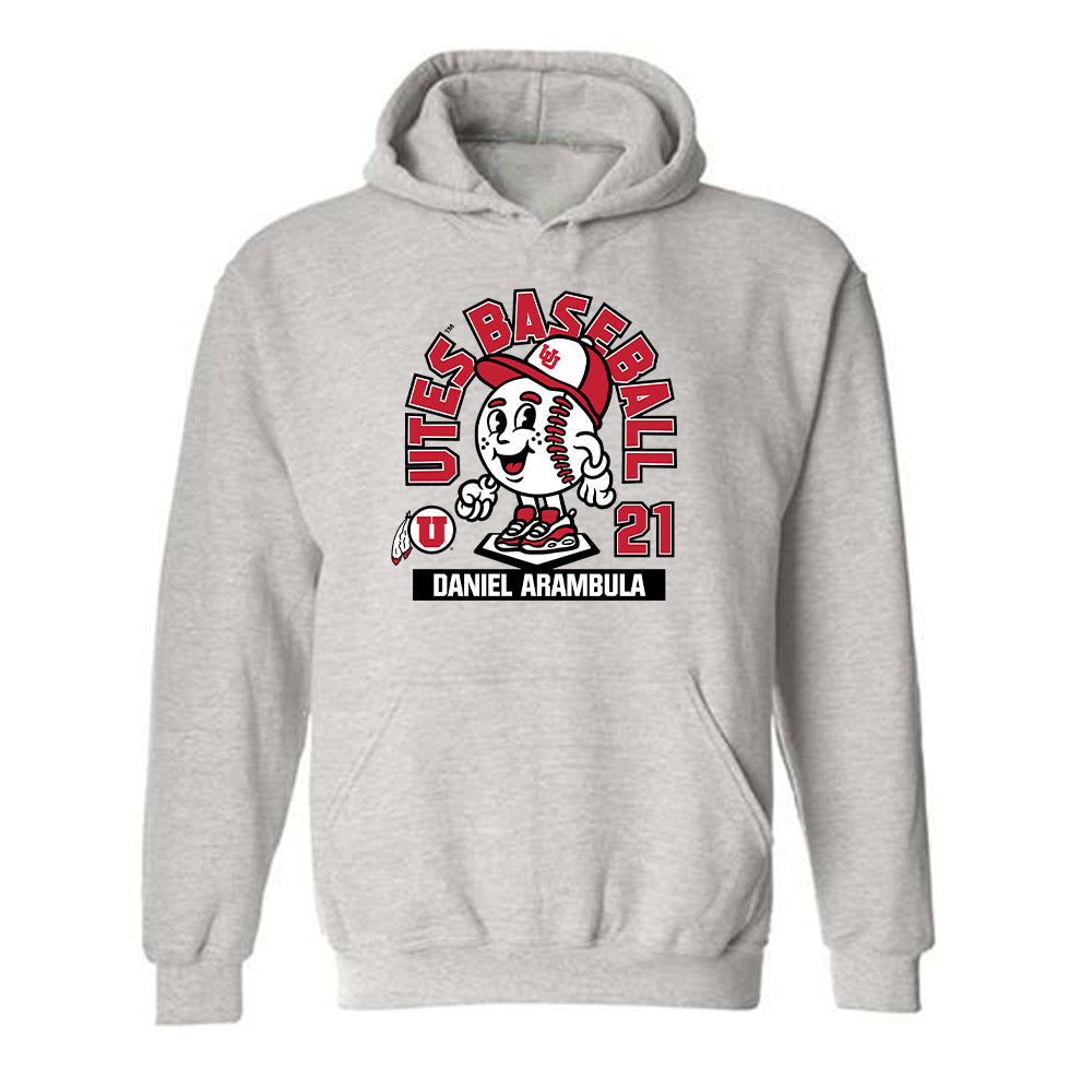 Utah - NCAA Baseball : Daniel Arambula - Fashion Shersey Hooded Sweatshirt-0