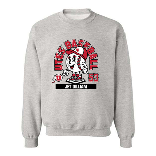Utah - NCAA Baseball : Jet Gilliam - Fashion Shersey Crewneck Sweatshirt-0