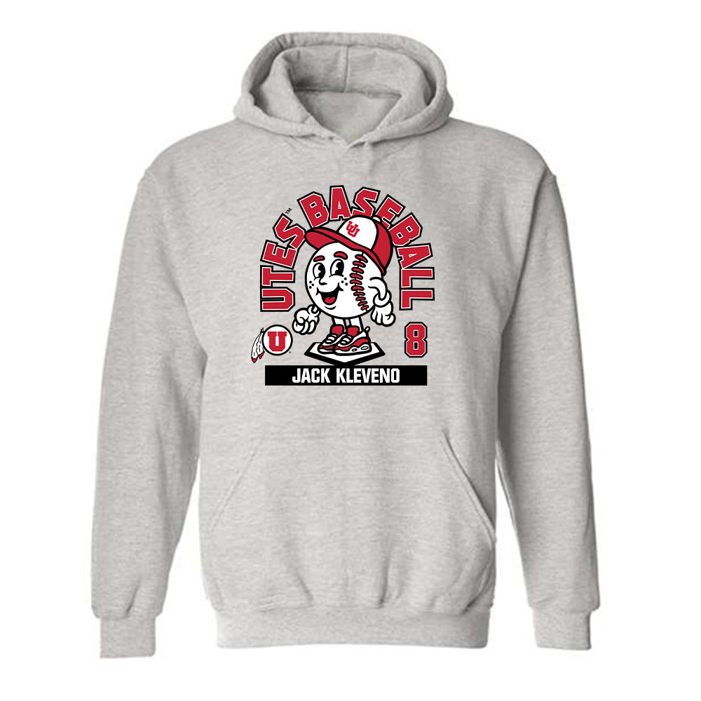 Utah - NCAA Baseball : Jack Kleveno - Fashion Shersey Hooded Sweatshirt-0