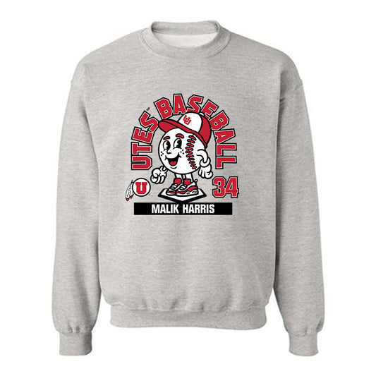 Utah - NCAA Baseball : Malik Harris - Fashion Shersey Crewneck Sweatshirt-0