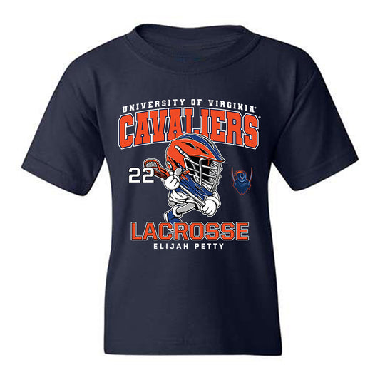 Virginia - NCAA Men's Lacrosse : Elijah Petty - Fashion Shersey Youth T-Shirt-0