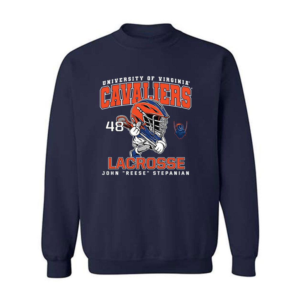 Virginia - NCAA Men's Lacrosse : John "Reese" Stepanian - Fashion Shersey Crewneck Sweatshirt-0