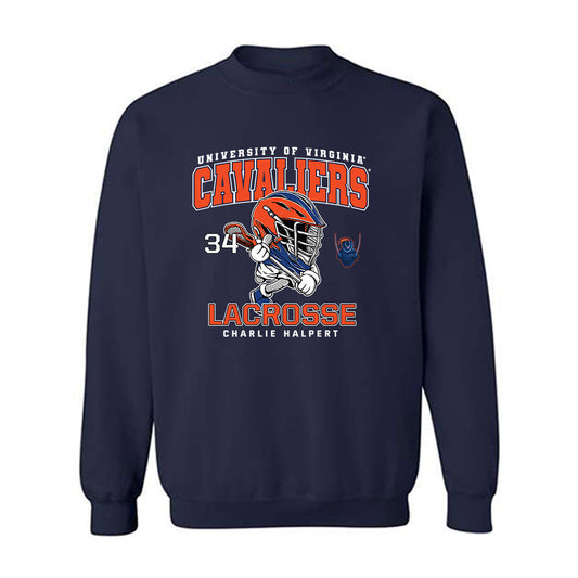 Virginia - NCAA Men's Lacrosse : Charlie Halpert - Fashion Shersey Crewneck Sweatshirt-0
