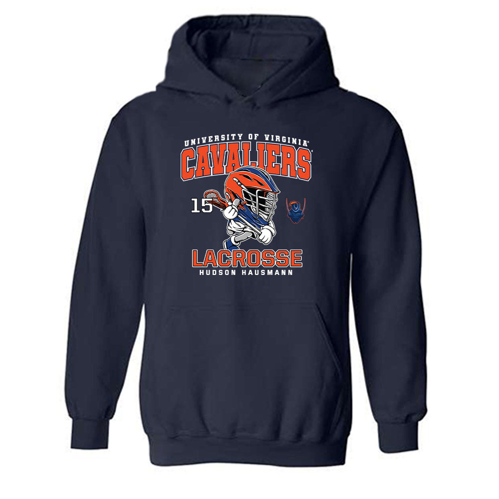 Virginia - NCAA Men's Lacrosse : Hudson Hausmann - Fashion Shersey Hooded Sweatshirt-0