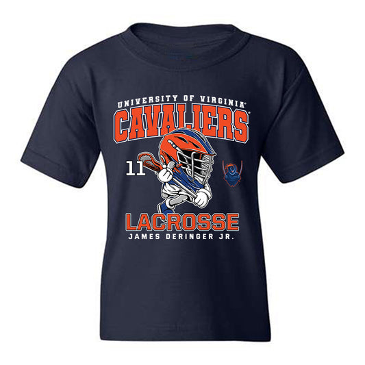 Virginia - NCAA Men's Lacrosse : James Deringer Jr. - Fashion Shersey Youth T-Shirt-0