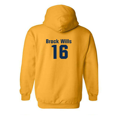 West Virginia - NCAA Baseball : Brock Wills - Fashion Shersey Hooded Sweatshirt-1