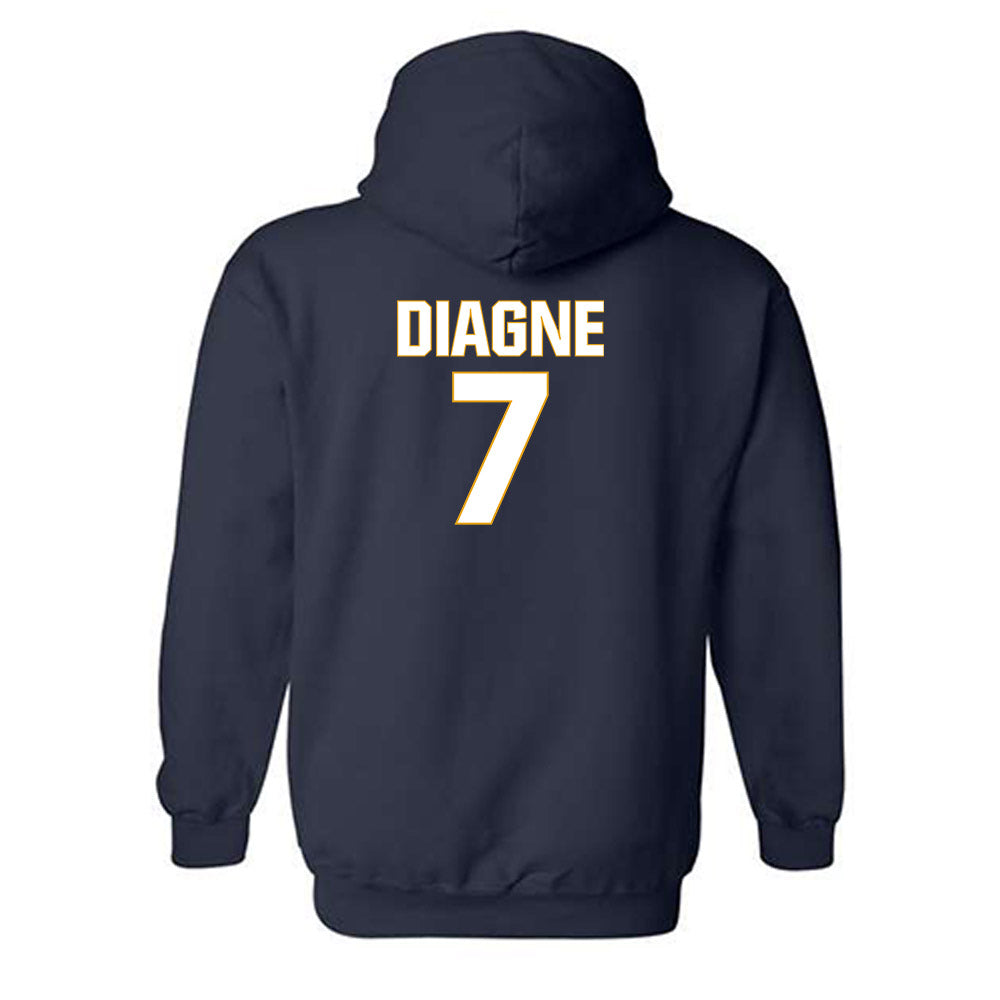 West Virginia - NCAA Football : Chams Diagne - Fashion Shersey Hooded Sweatshirt-1