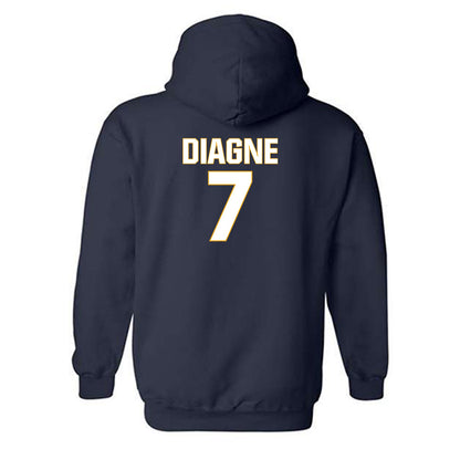 West Virginia - NCAA Football : Chams Diagne - Fashion Shersey Hooded Sweatshirt-1