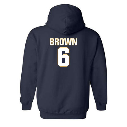 West Virginia - NCAA Football : Max Brown - Fashion Shersey Hooded Sweatshirt-1