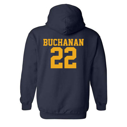 West Virginia - NCAA Men's Basketball : Javan Buchanan - Fashion Shersey Hooded Sweatshirt-1