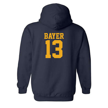 West Virginia - NCAA Men's Soccer : Steel Bayer - Fashion Shersey Hooded Sweatshirt-1