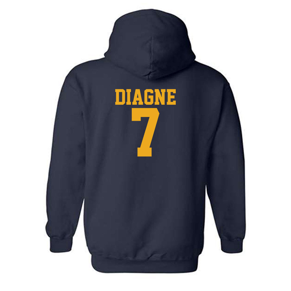 West Virginia - NCAA Football : Chams Diagne - Fashion Shersey Hooded Sweatshirt-1