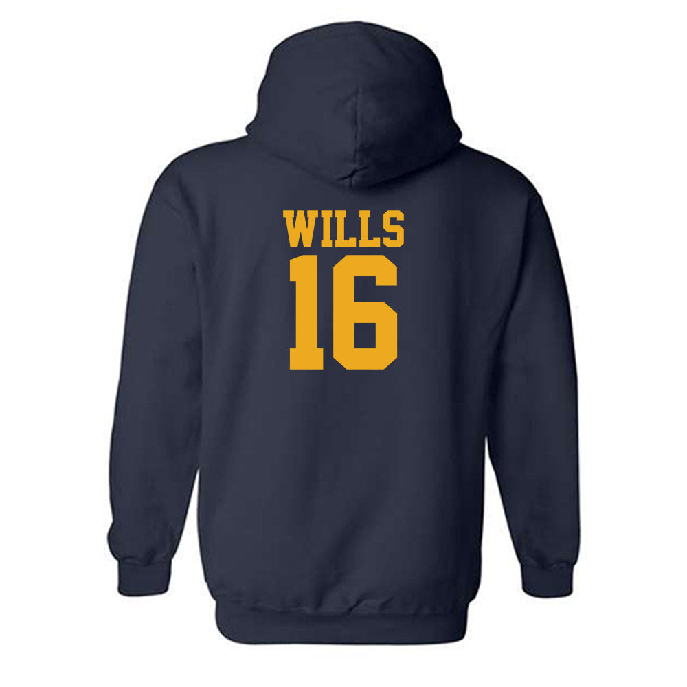 West Virginia - NCAA Baseball : Brock Wills - Fashion Shersey Hooded Sweatshirt-1