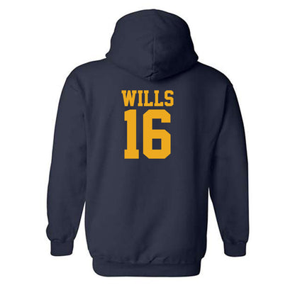 West Virginia - NCAA Baseball : Brock Wills - Fashion Shersey Hooded Sweatshirt-1