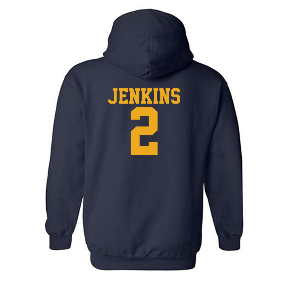 West Virginia - NCAA Men's Basketball : Amir Jenkins - Fashion Shersey Hooded Sweatshirt-1