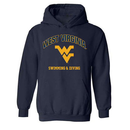 West Virginia - NCAA Men's Swimming & Diving : Murray Reed - Fashion Shersey Hooded Sweatshirt-0