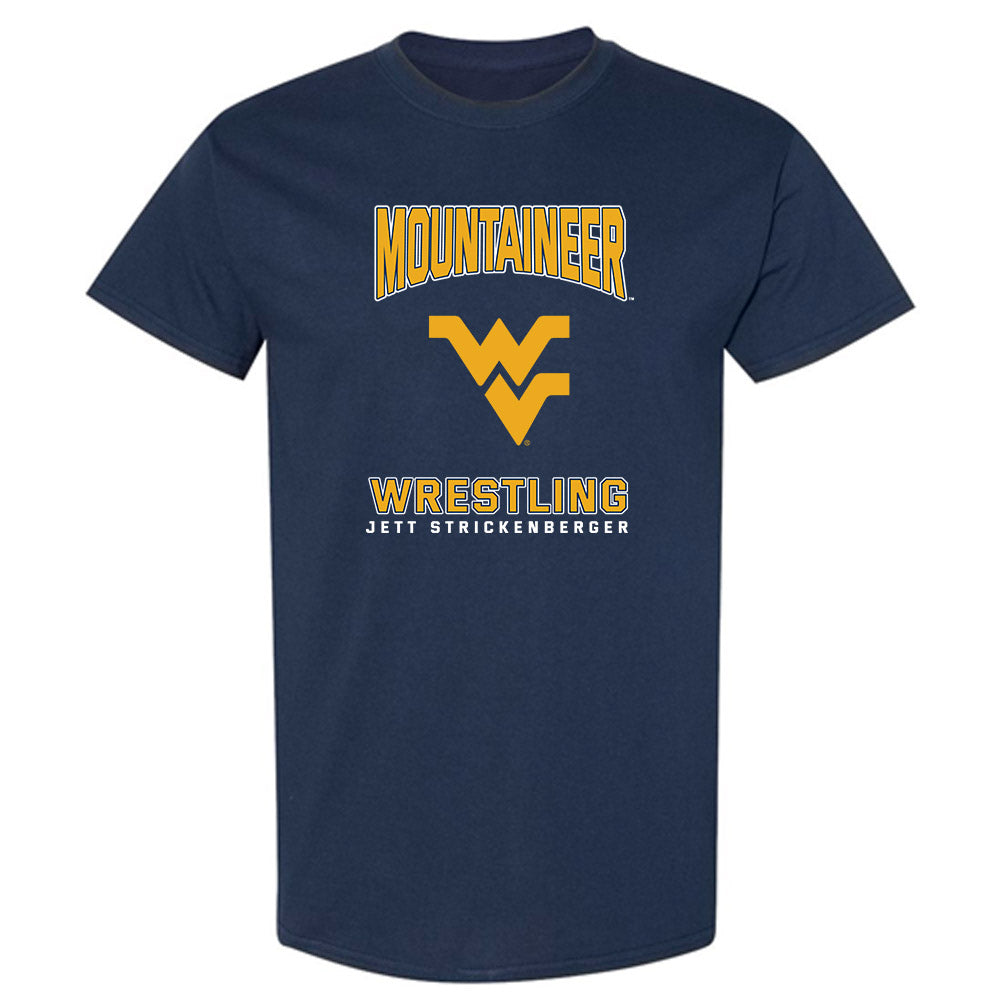 West Virginia - NCAA Wrestling : Jett Strickenberger - Fashion Shersey T-Shirt-0