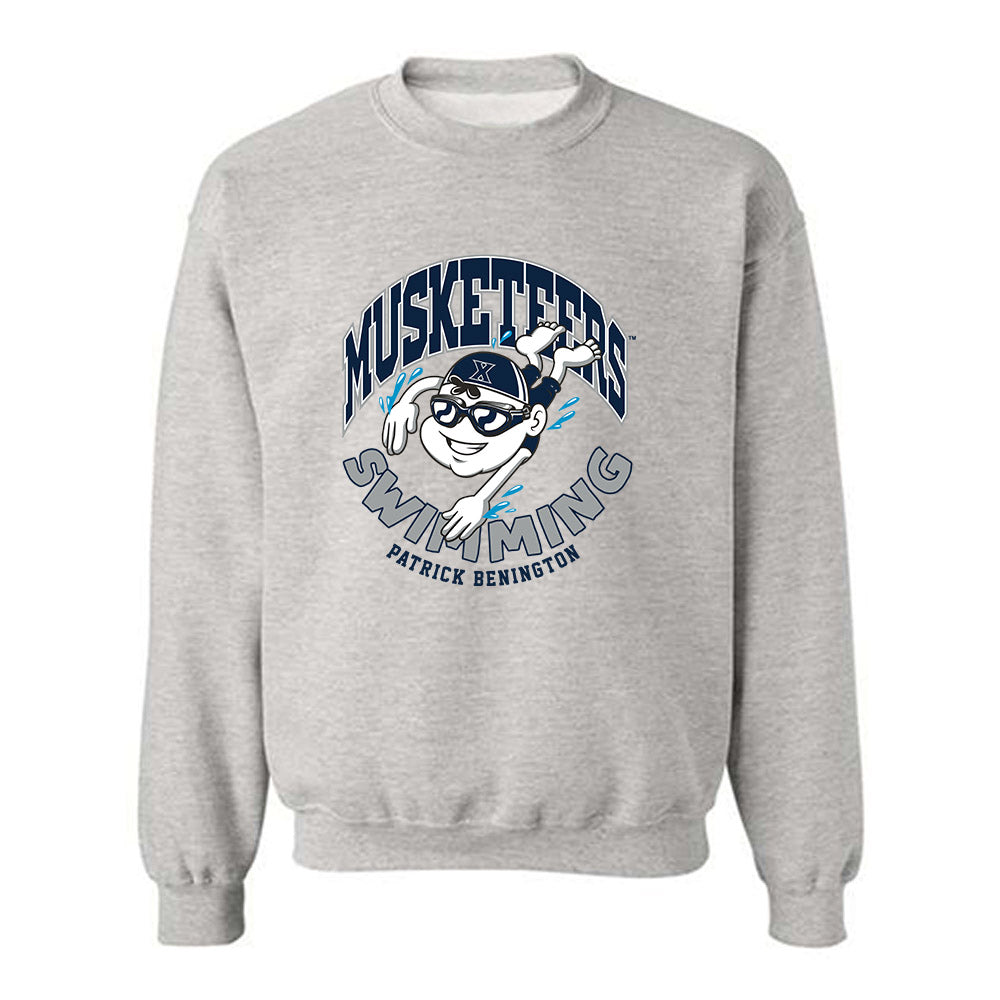 Xavier - NCAA Men's Swimming & Diving : Patrick Benington - Fashion Shersey Crewneck Sweatshirt-0