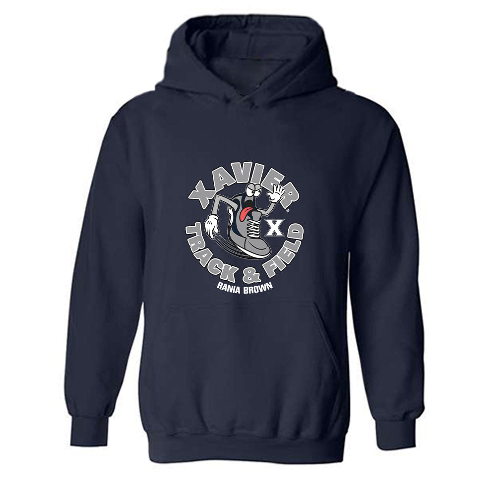 Xavier - NCAA Men's Track & Field : Rania Brown - Fashion Shersey Hooded Sweatshirt-0