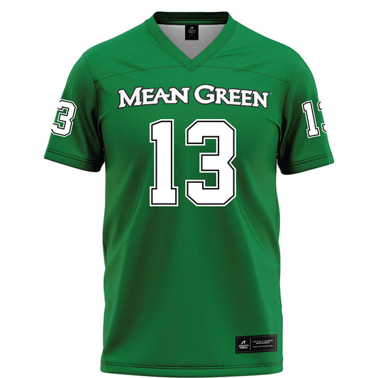 North Texas - NCAA Football : Justin Stevenson - Green Football Jersey-0
