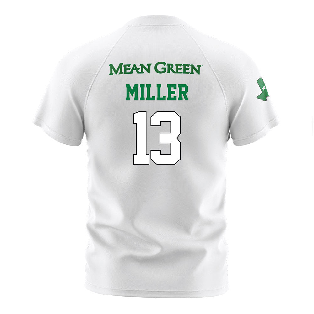 North Texas - NCAA Women's Soccer : Alexis Miller - White Stripe Soccer Jersey-1