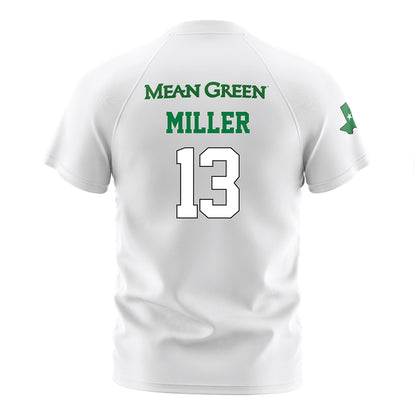 North Texas - NCAA Women's Soccer : Alexis Miller - White Stripe Soccer Jersey-1