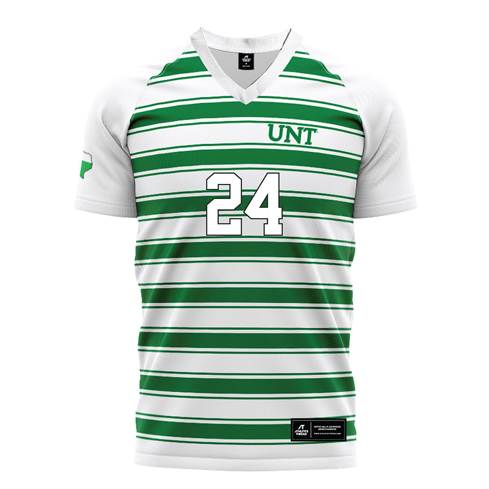 North Texas - NCAA Women's Soccer : Mia Bernard - White Stripe Soccer Jersey-0