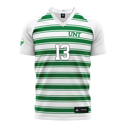 North Texas - NCAA Women's Soccer : Alexis Miller - White Stripe Soccer Jersey-0