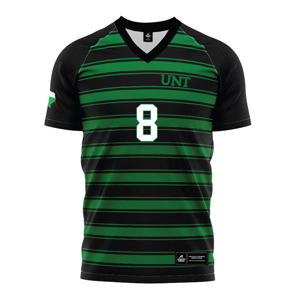 North Texas - NCAA Women's Soccer : Ava Itz - Black Stripe Soccer Jersey-0