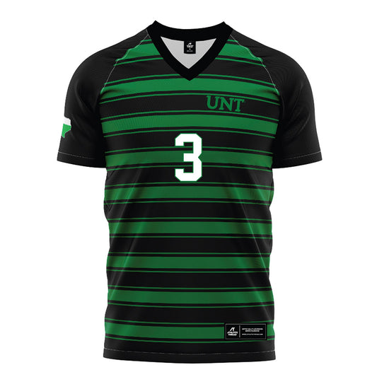 North Texas - NCAA Women's Soccer : Madalynn Putnam - Black Stripe Soccer Jersey-0
