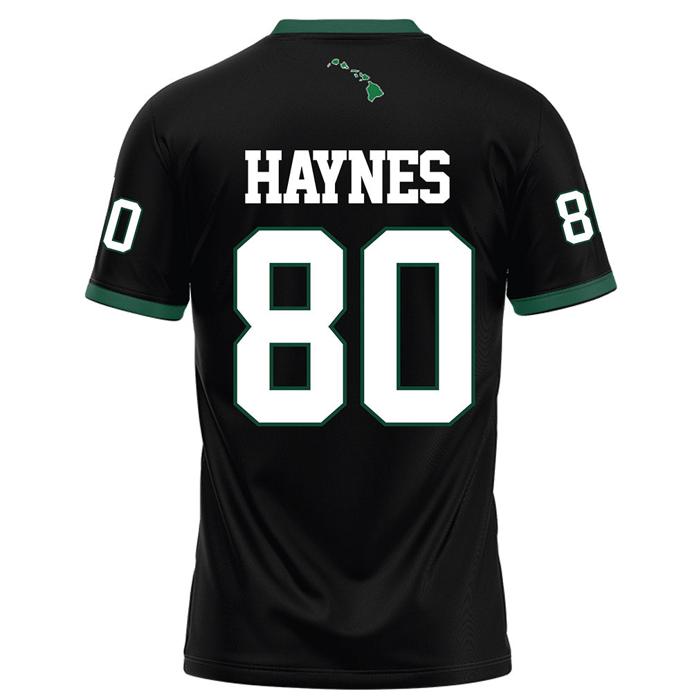 Hawaii - NCAA Football : Robert Haynes - Black Football Jersey-1