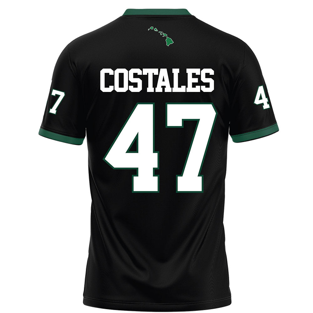Hawaii - NCAA Football : Kingston Costales - Black Football Jersey-1