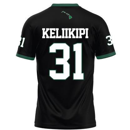 Hawaii - NCAA Football : Tryton Keliikipi - Black Football Jersey-1