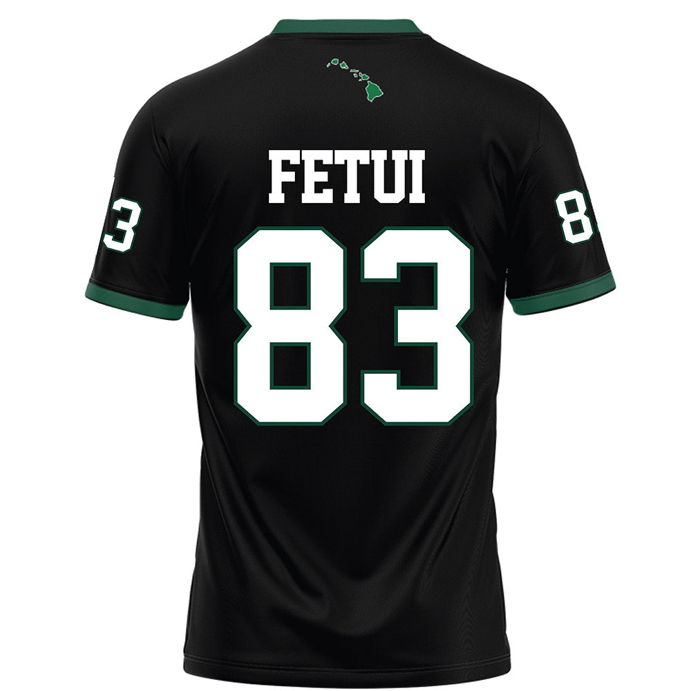 Hawaii - NCAA Football : Josiah Fetui - Black Football Jersey-1