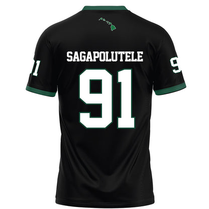 Hawaii - NCAA Football : Joshua sagapolutele - Black Football Jersey-1