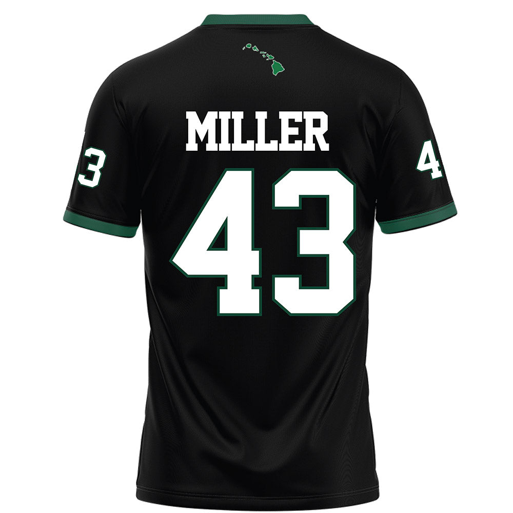 Hawaii - NCAA Football : Gannon Miller - Black Football Jersey-1