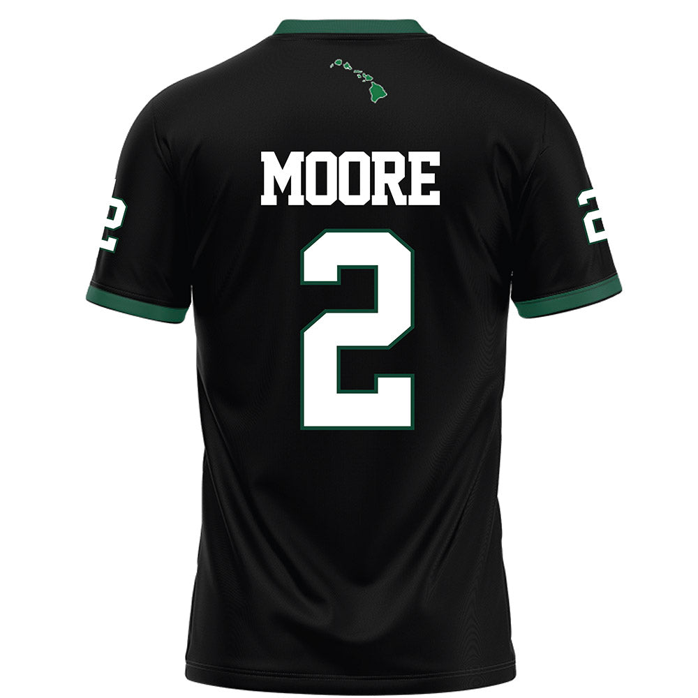 Hawaii - NCAA Football : Kona Moore - Black Football Jersey-1