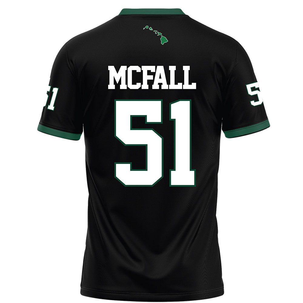 Hawaii - NCAA Football : Eric Mcfall - Black Football Jersey-1