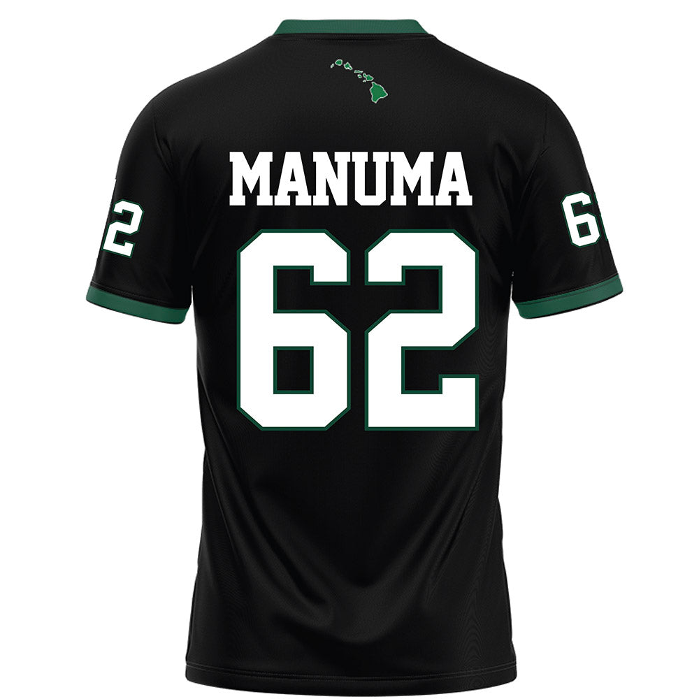 Hawaii - NCAA Football : Lautaimi Manuma - Black Football Jersey-1