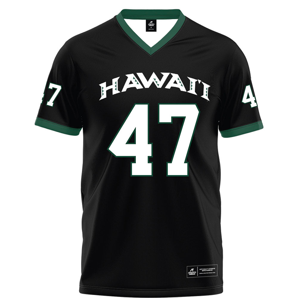 Hawaii - NCAA Football : Kingston Costales - Black Football Jersey-0