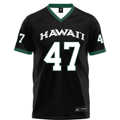 Hawaii - NCAA Football : Kingston Costales - Black Football Jersey-0
