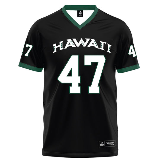 Hawaii - NCAA Football : Kingston Costales - Black Football Jersey-0
