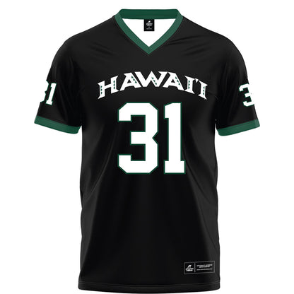 Hawaii - NCAA Football : Tryton Keliikipi - Black Football Jersey-0