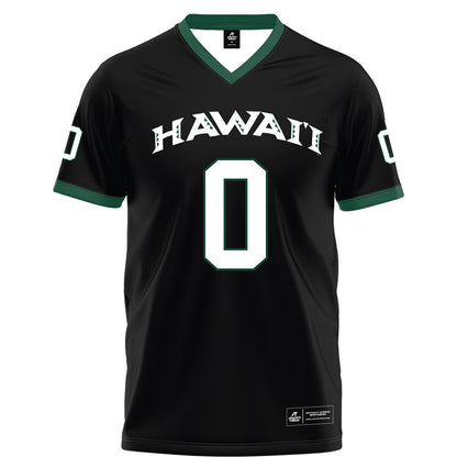 Hawaii - NCAA Football : Jeremiah Hughes - Black Football Jersey-0