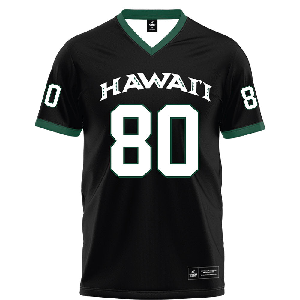 Hawaii - NCAA Football : Robert Haynes - Black Football Jersey-0